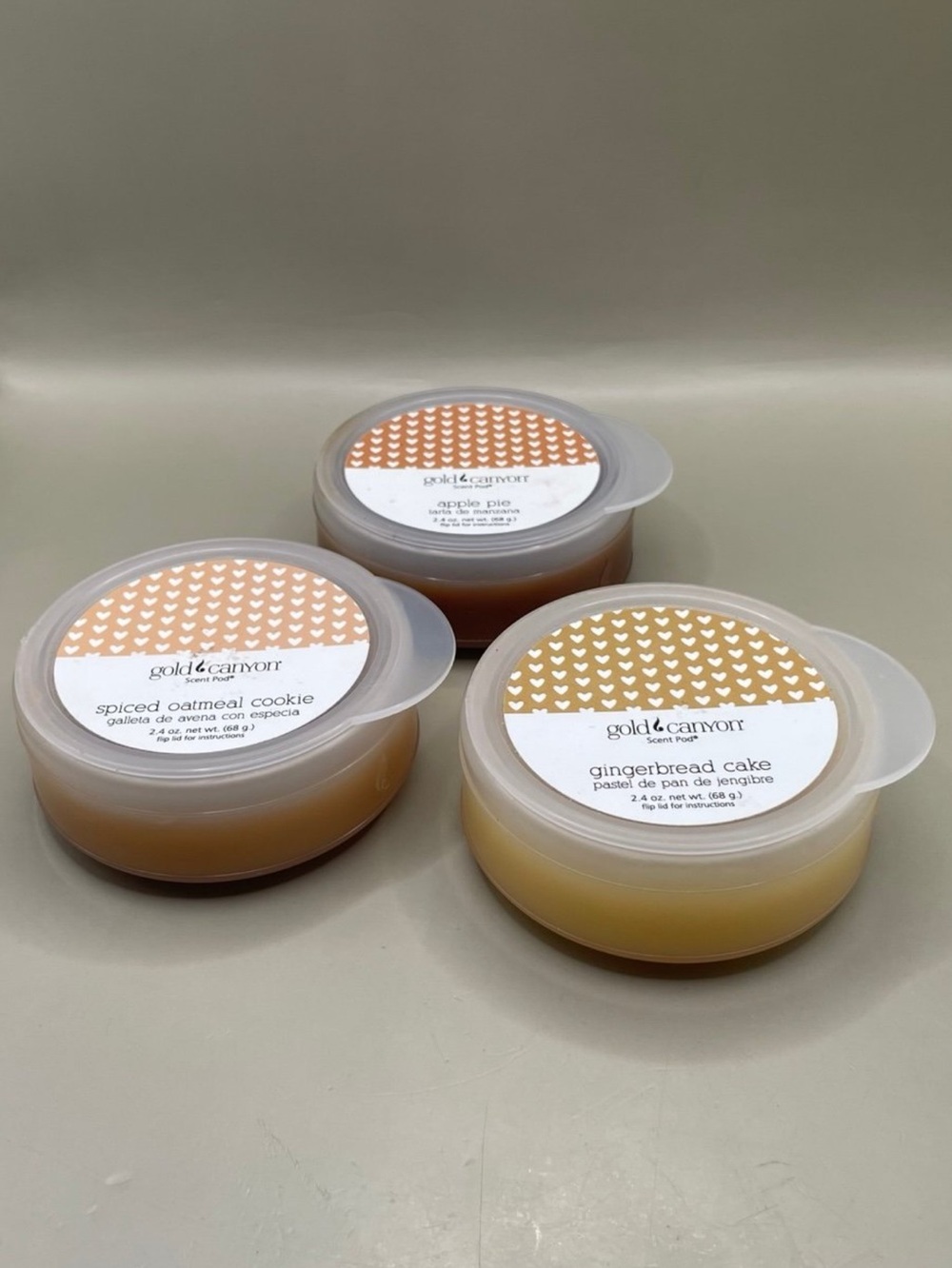 Gold Canyon Scent Pod Set Gingerbread Cake Spiced Oatmeal Cookie Apple Pie